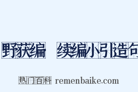 野获编·续编小引造句是什么意思的图片